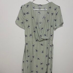 H&M Sage Floral Midi Dress